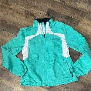 Brooks Teal green and White athletic jacket sz small